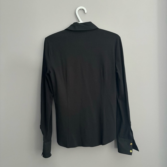 Dana Buchman Size 6 Black Long Sleeve Button Down Shirt - Picture 8 of 11